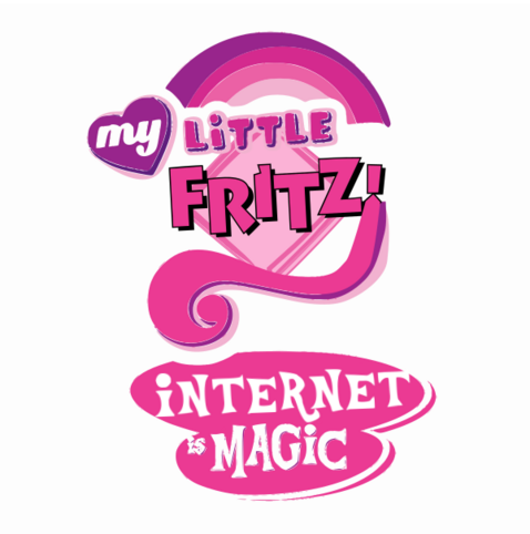 Modified "My little pony"-G4-Logo merged with AVM FRITZ! Logo

My little FRITZ!
Internet is magic