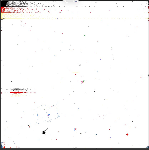 Recht weißer Canvas. Oben links deutliche Deutschland-Flagge erkennbar. Im unteren Bereich Anfang einer Fahne mit Pastelltönen.